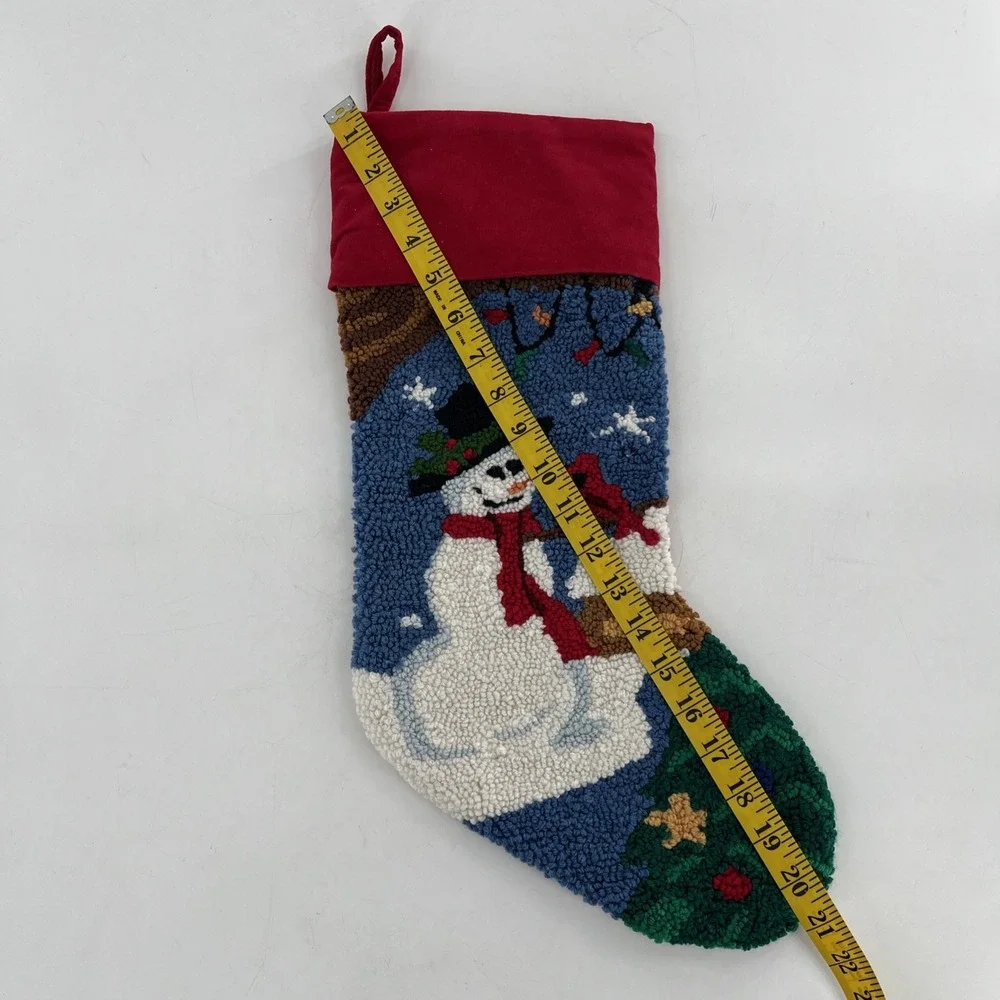 Christmas Stocking Hook Loop Snowman Cardinal Christmas Tree Lights‎ Velvet, 21